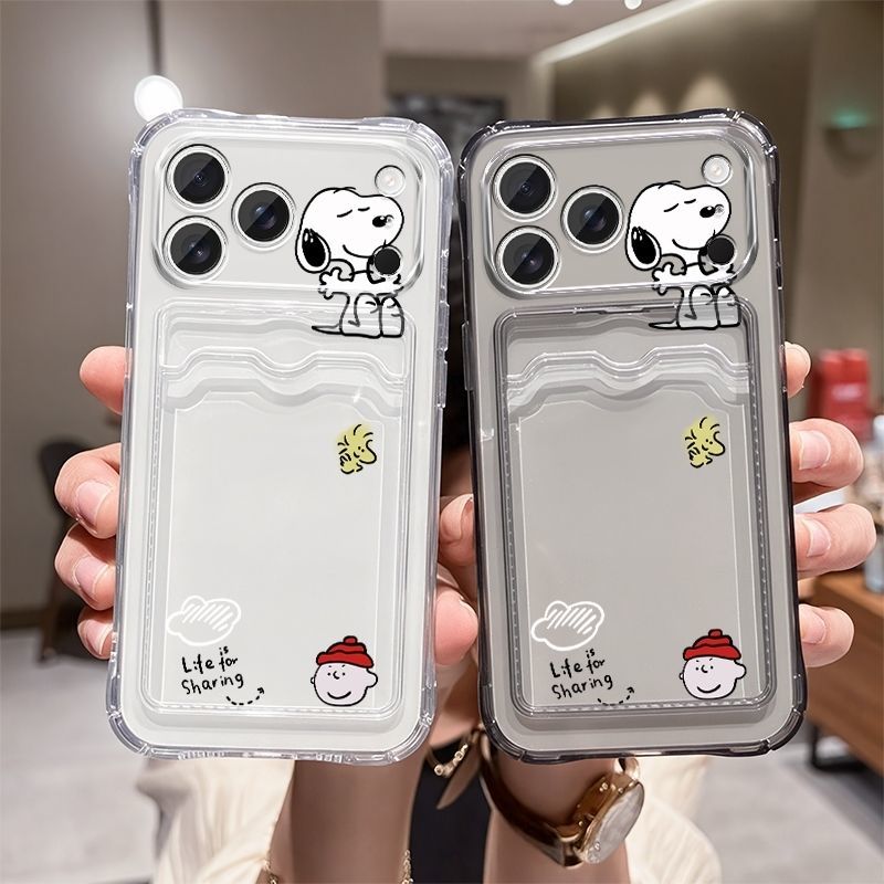 Phone Accessories Box Set - Anime Snoopy Soft Card Slot Pocket