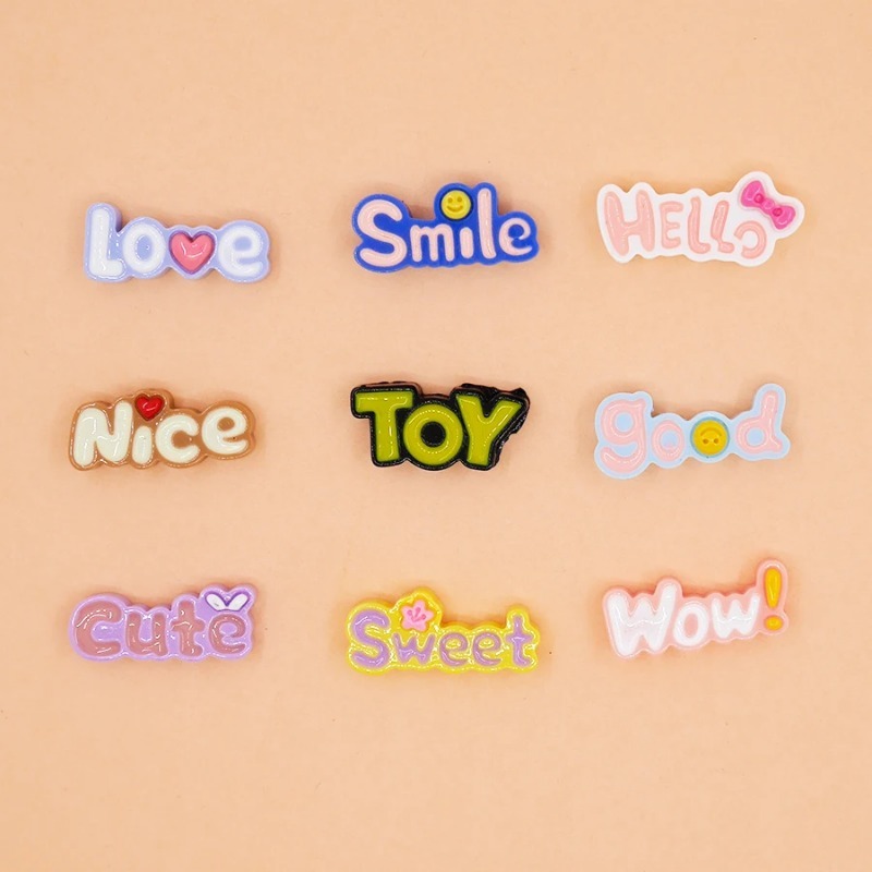 10Pcs Cute Flat Back Wow Luck  - огляд і ціна Phone Accessories Baby