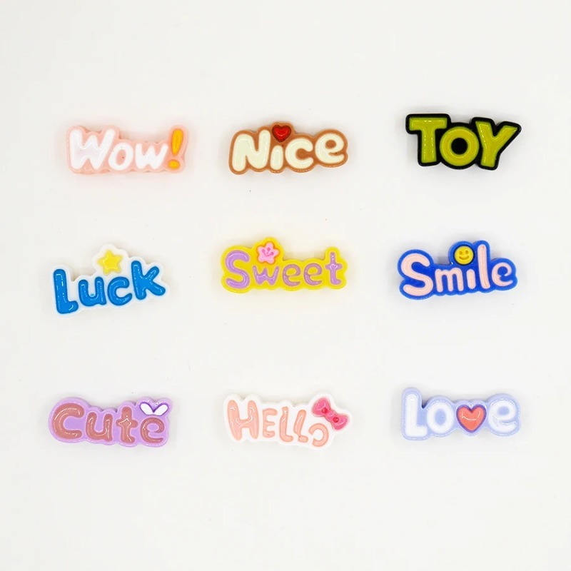 10Pcs Cute Flat Back Wow Luck  - огляд і ціна Phone Accessories Baby